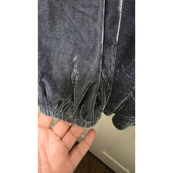 Easel Velvet Tunic Dress Long Sleeve Loose Fit Soft Material Size XL Charcoal G - Picture 5 of 8